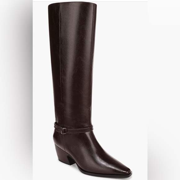 Franco Sarto Dark Brown Heeled Boots - Picture 6 of 9